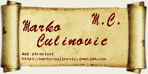 Marko Čulinović vizit kartica